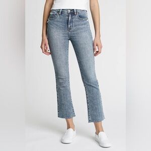 Daze Denim Pretty Please Shy Girl High Rise Crop Distressed Flare Jeans Size 28
